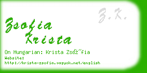 zsofia krista business card